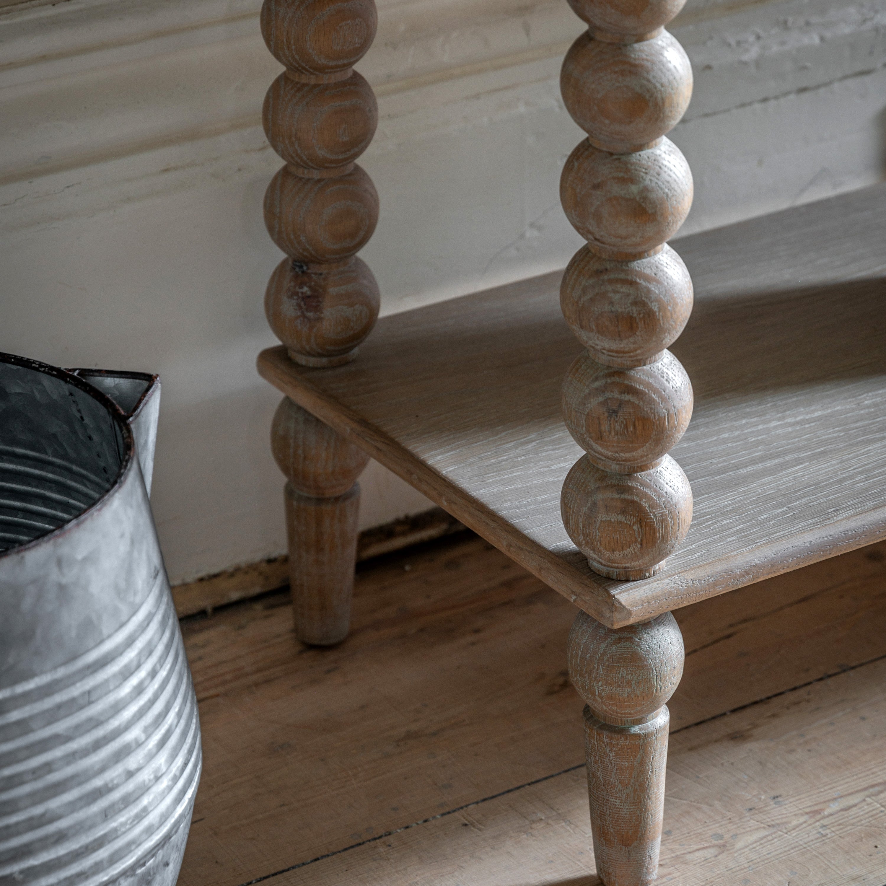 Birchfield Artisan Oak Wood Console Table